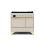 ILVE 40 Inch Majestic II Series Induction Range with 6 Elements Dual Ovens TFT Control Display Solid Oven Door - UMDI10QNS3