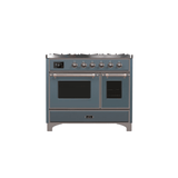ILVE 40 Inch Majestic II Series Natural Gas/ Propane Gas Burner and Electric Oven with 6 Sealed Burners - UMD10FDNS3