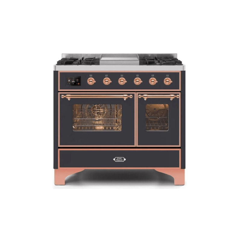 ILVE 40 Inch Majestic II Series Natural Gas/ Propane Gas Burner and Electric Oven with 6 Sealed Burners - UMD10FDNS3
