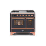 ILVE 40 Inch Majestic II Series Natural Gas/ Propane Gas Burner and Electric Oven with 6 Sealed Burners - UMD10FDNS3