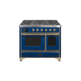 ILVE 40 Inch Majestic II Series Natural Gas/ Propane Gas Burner and Electric Oven with 6 Sealed Burners - UMD10FDNS3