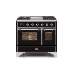 ILVE 40 Inch Majestic II Series Natural Gas/ Propane Gas Burner and Electric Oven with 6 Sealed Burners (UMD10FDNS3)