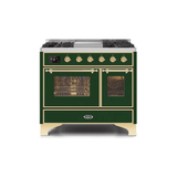 ILVE 40 Inch Majestic II Series Natural Gas/ Propane Gas Burner and Electric Oven with 6 Sealed Burners - UMD10FDNS3