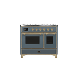 ILVE 40 Inch Majestic II Series Natural Gas/ Propane Gas Burner and Electric Oven with 6 Sealed Burners - UMD10FDNS3