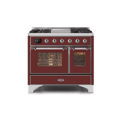 ILVE 40 Inch Majestic II Series Natural Gas/ Propane Gas Burner and Electric Oven with 6 Sealed Burners (UMD10FDNS3)