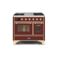ILVE 40 Inch Majestic II Series Natural Gas/ Propane Gas Burner and Electric Oven with 6 Sealed Burners (UMD10FDNS3)