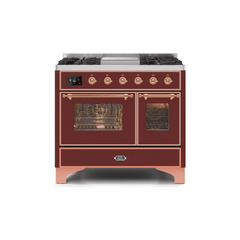 ILVE 40 Inch Majestic II Series Natural Gas/ Propane Gas Burner and Electric Oven with 6 Sealed Burners (UMD10FDNS3)