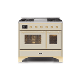 ILVE 40 Inch Majestic II Series Natural Gas/ Propane Gas Burner and Electric Oven with 6 Sealed Burners - UMD10FDNS3
