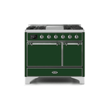 ILVE 40 Inch Majestic II Series Natural/ Propane Gas Burner and Electric Oven Range with 6 Sealed Burners - UMD10FDQNS3