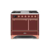 ILVE 40 Inch Majestic II Series Natural/ Propane Gas Burner and Electric Oven Range with 6 Sealed Burners - UMD10FDQNS3