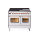 ILVE 40" Nostalgie II Series Freestanding Electric Double Oven Range with 6 Elements, Triple Glass Cool Door, Convection Oven, TFT Oven Control Display and Child Lock - UPDI406NMP