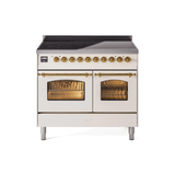 ILVE 40" Nostalgie II Series Freestanding Electric Double Oven Range with 6 Elements, Triple Glass Cool Door, Convection Oven, TFT Oven Control Display and Child Lock - UPDI406NMP