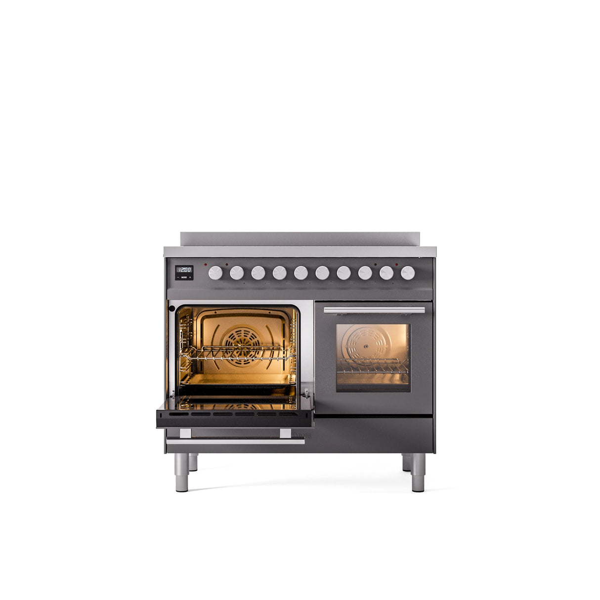 ILVE 40" Professional Plus II Series Freestanding Electric Double Oven Range with 5 Elements, Triple Glass Cool Door - UPDI406WMP