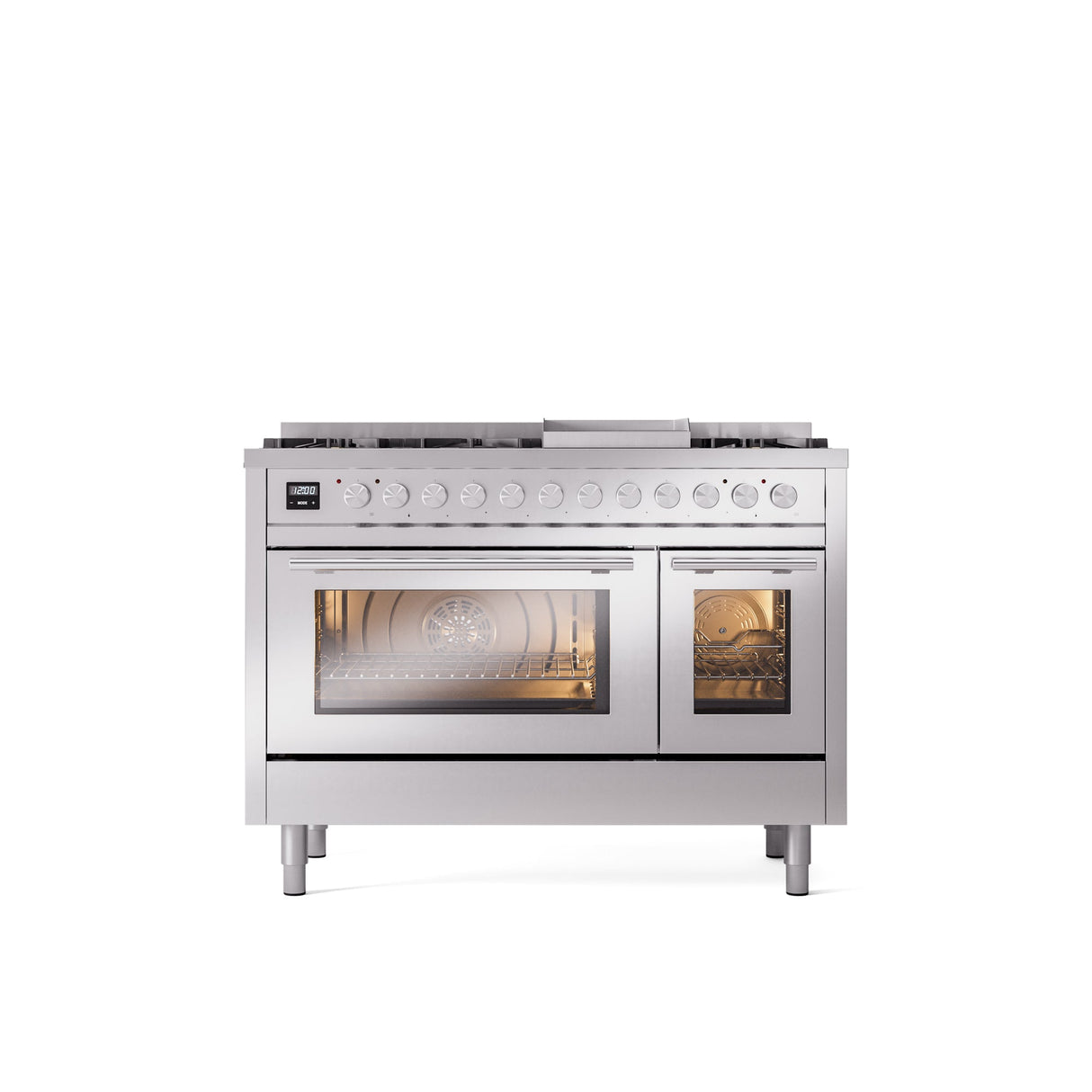 ILVE 48Inch Professional Plus II Freestanding Dual Fuel Range with 8 Sealed Burner - UP48FWMP