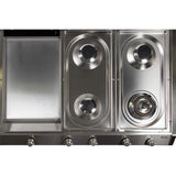 ILVE 48 Inch Stainless Steel Natural Gas/Propane Cooktop - UHP1265FDI