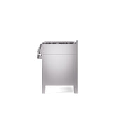 ILVE 48" Panoramagic Series Freestanding Double Oven Dual Fuel Range with 8 Sealed Burners and Griddle - UPM12FDS3SS