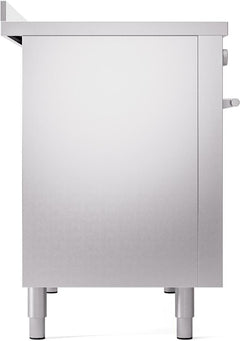 ILVE 48" Professional Plus II Series Freestanding Electric Double Oven Range with 8 Elements, Triple Glass Cool Door, Convection Oven, TFT Oven Control Display and Child Lock UPI486WMP