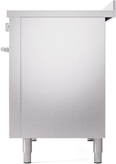 ILVE 48" Professional Plus II Series Freestanding Electric Double Oven Range with 8 Elements, Triple Glass Cool Door, Convection Oven, TFT Oven Control Display and Child Lock UPI486WMP