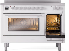 ILVE 48" Professional Plus II Series Freestanding Electric Double Oven Range with 8 Elements, Triple Glass Cool Door, Convection Oven, TFT Oven Control Display and Child Lock UPI486WMP