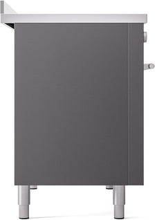 ILVE 48" Professional Plus II Series Freestanding Electric Double Oven Range with 8 Elements, Triple Glass Cool Door, Convection Oven, TFT Oven Control Display and Child Lock UPI486WMP