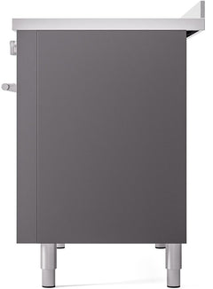 ILVE 48" Professional Plus II Series Freestanding Electric Double Oven Range with 8 Elements, Triple Glass Cool Door, Convection Oven, TFT Oven Control Display and Child Lock UPI486WMP