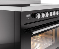 ILVE 48" Professional Plus II Series Freestanding Electric Double Oven Range with 8 Elements, Triple Glass Cool Door, Convection Oven, TFT Oven Control Display and Child Lock UPI486WMP