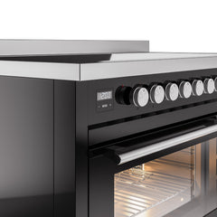 ILVE 48" Professional Plus II Series Freestanding Electric Double Oven Range with 8 Elements, Triple Glass Cool Door, Convection Oven, TFT Oven Control Display and Child Lock UPI486WMP