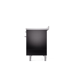 ILVE 48" Professional Plus II Series Freestanding Electric Double Oven Range with 8 Elements, Triple Glass Cool Door, Convection Oven, TFT Oven Control Display and Child Lock UPI486WMP