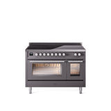 ILVE 48" Professional Plus II Series Freestanding Electric Double Oven Range with 8 Elements, Triple Glass Cool Door, Convection Oven, TFT Oven Control Display and Child Lock - UPI486WMP