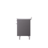 ILVE 48" Professional Plus II Series Freestanding Electric Double Oven Range with 8 Elements, Triple Glass Cool Door, Convection Oven, TFT Oven Control Display and Child Lock - UPI486WMP