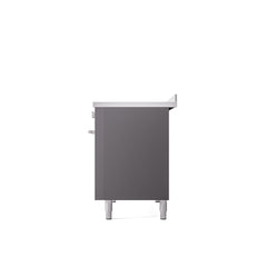 ILVE 48" Professional Plus II Series Freestanding Electric Double Oven Range with 8 Elements, Triple Glass Cool Door, Convection Oven, TFT Oven Control Display and Child Lock UPI486WMP