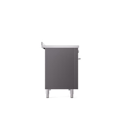 ILVE 48" Professional Plus II Series Freestanding Electric Double Oven Range with 8 Elements, Triple Glass Cool Door, Convection Oven, TFT Oven Control Display and Child Lock UPI486WMP