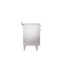 ILVE 48" Professional Plus II Series Freestanding Electric Double Oven Range with 8 Elements, Triple Glass Cool Door, Convection Oven, TFT Oven Control Display and Child Lock UPI486WMP