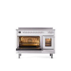 ILVE 48" Professional Plus II Series Freestanding Electric Double Oven Range with 8 Elements, Triple Glass Cool Door, Convection Oven, TFT Oven Control Display and Child Lock UPI486WMP