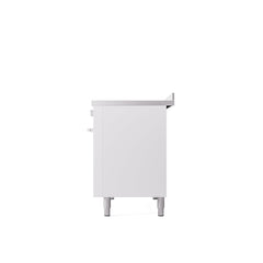 ILVE 48" Professional Plus II Series Freestanding Electric Double Oven Range with 8 Elements, Triple Glass Cool Door, Convection Oven, TFT Oven Control Display and Child Lock UPI486WMP