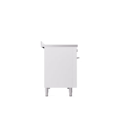 ILVE 48" Professional Plus II Series Freestanding Electric Double Oven Range with 8 Elements, Triple Glass Cool Door, Convection Oven, TFT Oven Control Display and Child Lock UPI486WMP