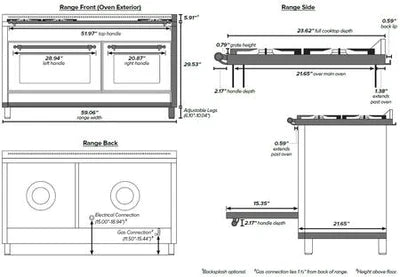 ILVE 60Inch Nostalgie Dual Fuel Range with 8 Sealed Burners 5.99 cu. ft. Oven UPN150FDMP