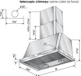 ILVE 60" Wall Mount Range Hood features 600 CFM Blower Antigrease Filter 2 Warming Lights Filter Light Indicator Autooff Function and 4 Fan Speeds - UAM150