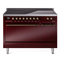 ILVE Nostalgie II 48" Electric Range with 6 Induction Elements Solid Door UPI486QNMP