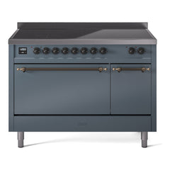 ILVE Nostalgie II 48" Electric Range with 6 Induction Elements Solid Door UPI486QNMP
