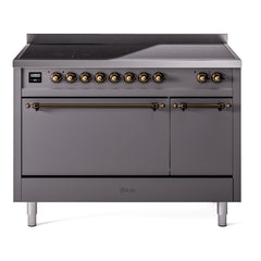 ILVE Nostalgie II 48" Electric Range with 6 Induction Elements Solid Door UPI486QNMP