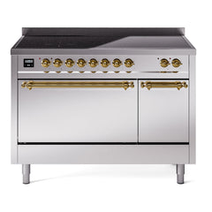 ILVE Nostalgie II 48" Electric Range with 6 Induction Elements Solid Door UPI486QNMP