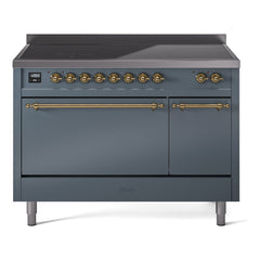 ILVE Nostalgie II 48" Electric Range with 6 Induction Elements Solid Door UPI486QNMP