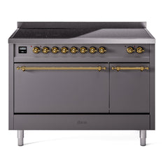 ILVE Nostalgie II 48" Electric Range with 6 Induction Elements Solid Door UPI486QNMP