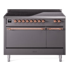 ILVE Nostalgie II 48" Electric Range with 6 Induction Elements Solid Door UPI486QNMP