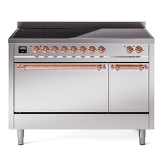 ILVE Nostalgie II 48" Electric Range with 6 Induction Elements Solid Door UPI486QNMP