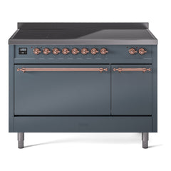 ILVE Nostalgie II 48" Electric Range with 6 Induction Elements Solid Door UPI486QNMP