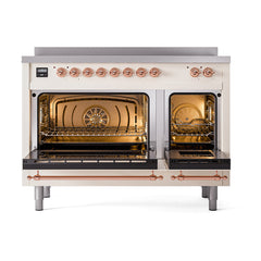 ILVE Nostalgie II 48" Electric Range with 6 Induction Elements Solid Door UPI486QNMP