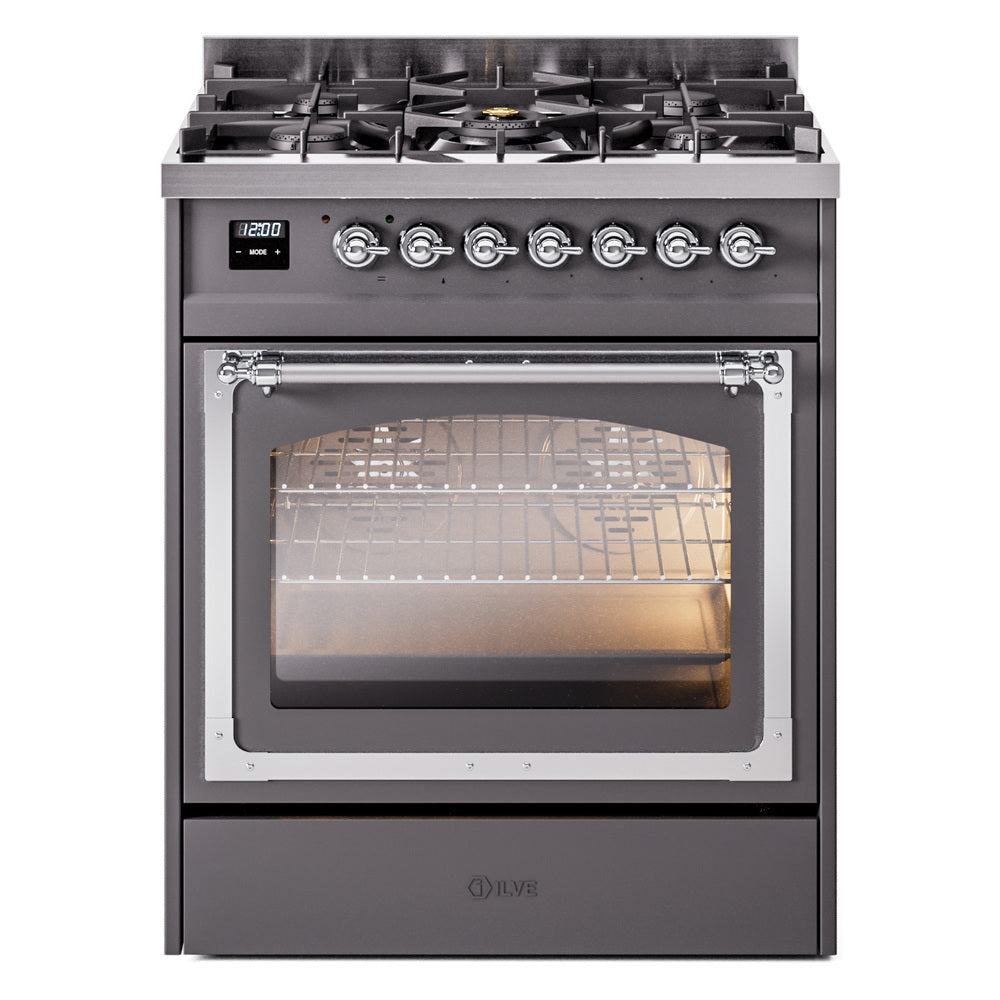 ILVE Nostalgie II Noblesse 30″ Dual Fuel Range Triple Glass Door - UN30NMP