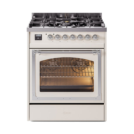 ILVE Nostalgie II Noblesse 30″ Dual Fuel Range Triple Glass Door UN30NMP